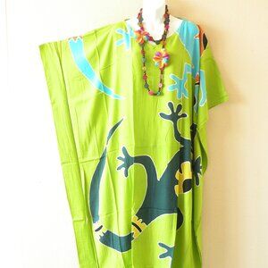 KD456 Gecko Batik Hand Painted Caftan Dolman Women Abaya Maxi Dress Up to 5X
